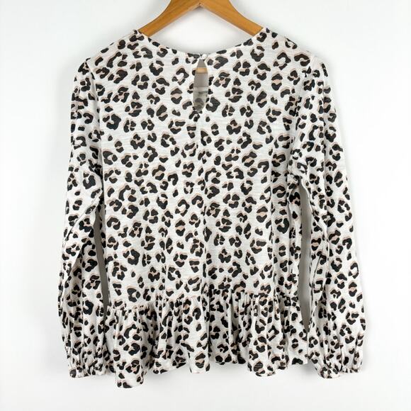 Lucky Brand Long Sleeve Leopard Print Top - Picture 3 of 9